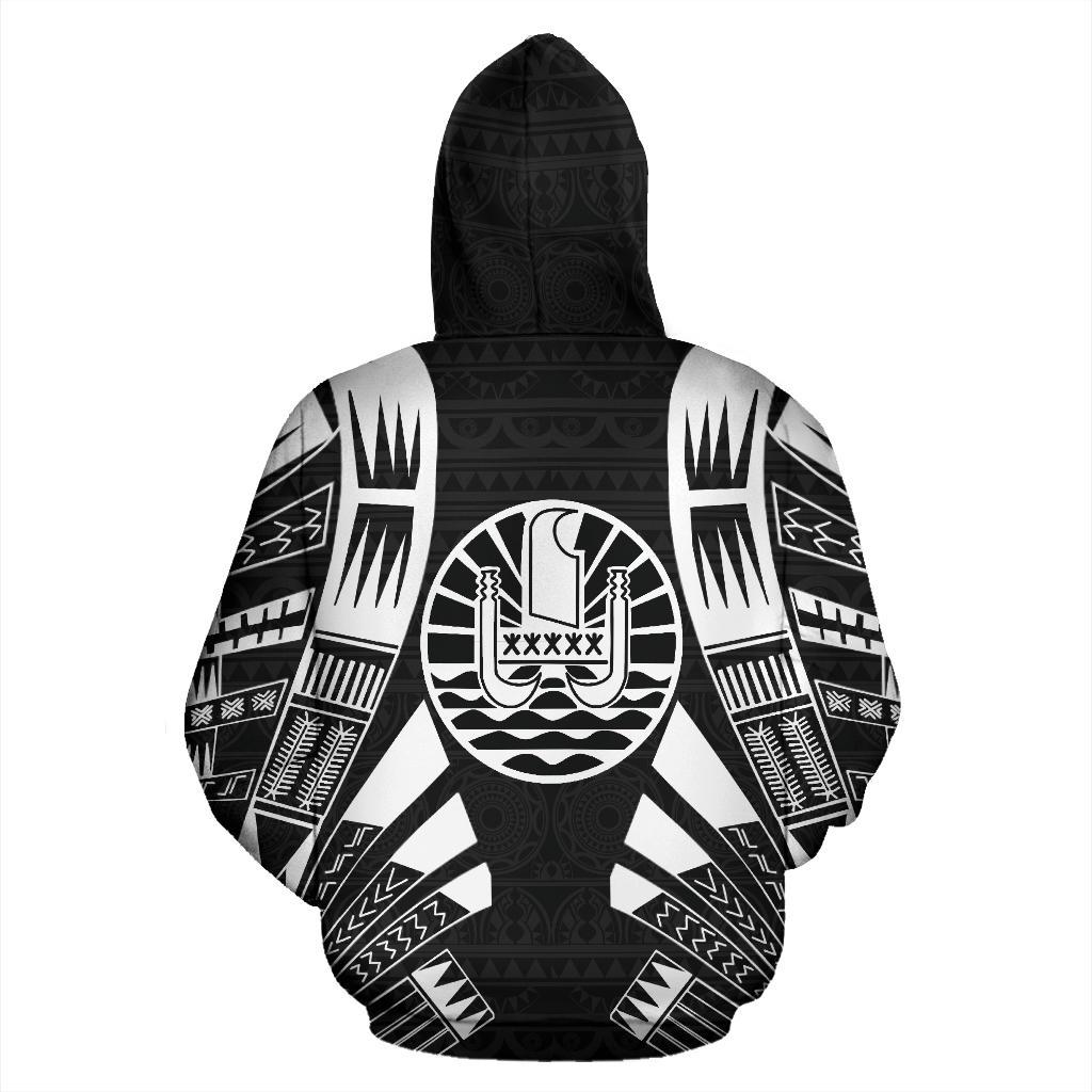 French Polynesia All Over Custom Hoodie Black Tattoo Style - Polynesian Pride