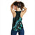 Papua New Guinea Polynesian Women Tank Top - Turtle With Blooming Hibiscus Turquoise - Polynesian Pride