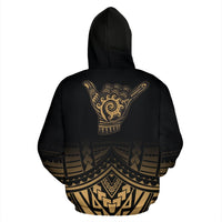Polynesian All Over Hoodie Shaka Gold Version - Polynesian Pride