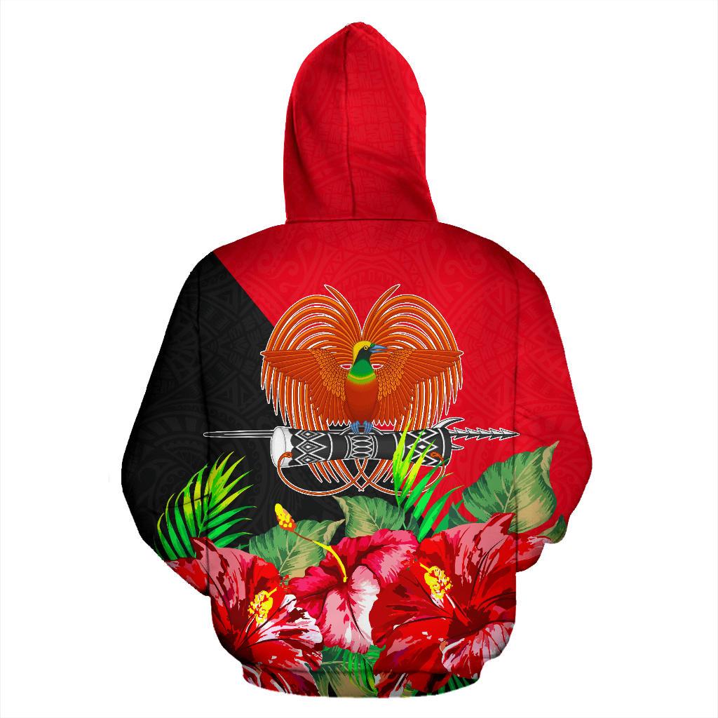 Papua New Guinea Polynesian Zip Hoodie Flag Hibiscus - Polynesian Pride