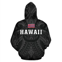 Polynesian Kamapuaa Flag of Hawaii Zip Hoodie White Hawaiian Mythology Style - Polynesian Pride