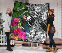 Chuuk Premium Quilt - Turtle Plumeria Banana Leaf - Polynesian Pride