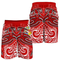 Tonga Men's Shorts - Red Shark Polynesian Tattoo - Polynesian Pride