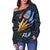 Fiji Women's Off Shoulder Sweater - Fiji In Me (Blue) - Polynesian Pride