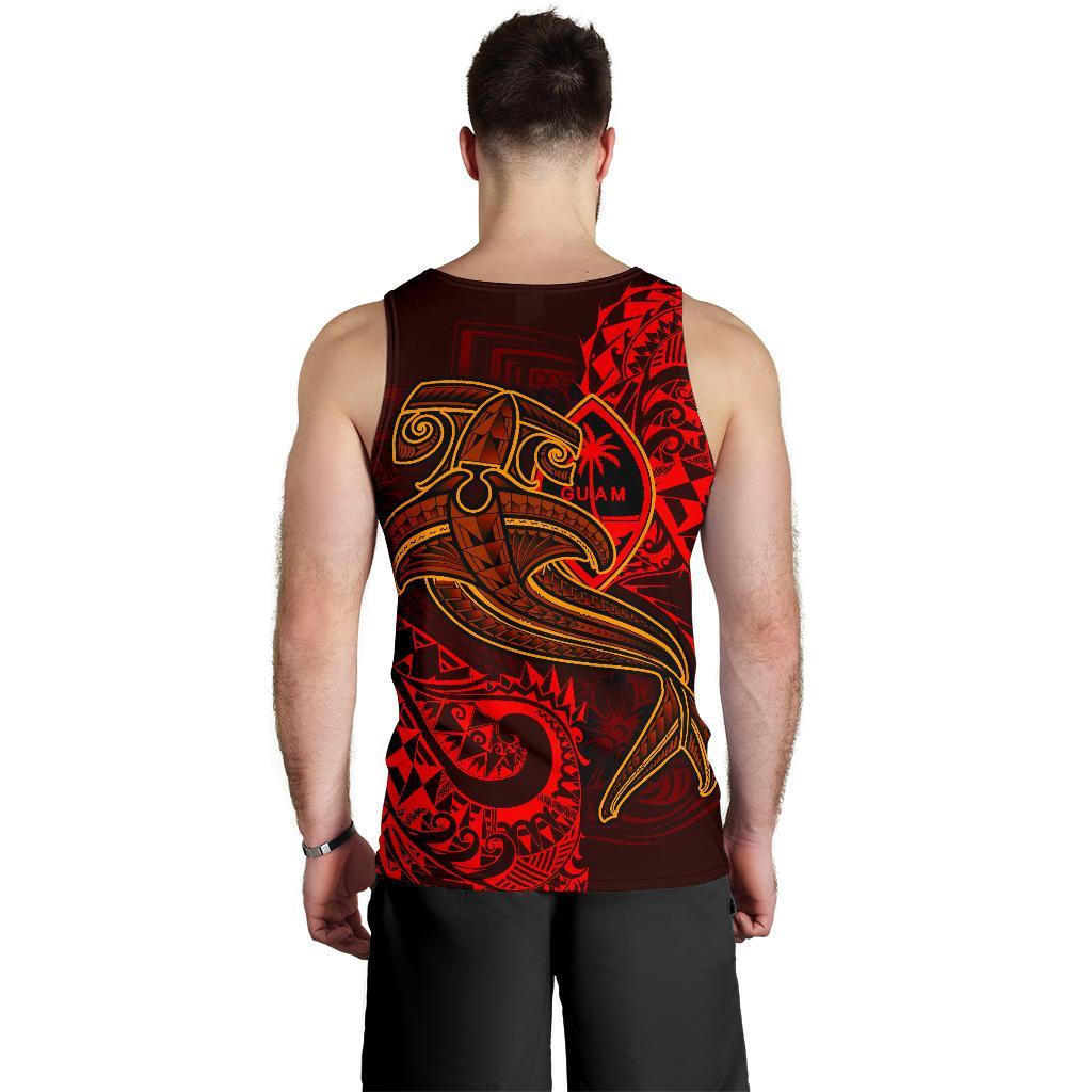 Guam Polynesian Men's Tank Top - Red Shark Polynesian Tattoo - Polynesian Pride