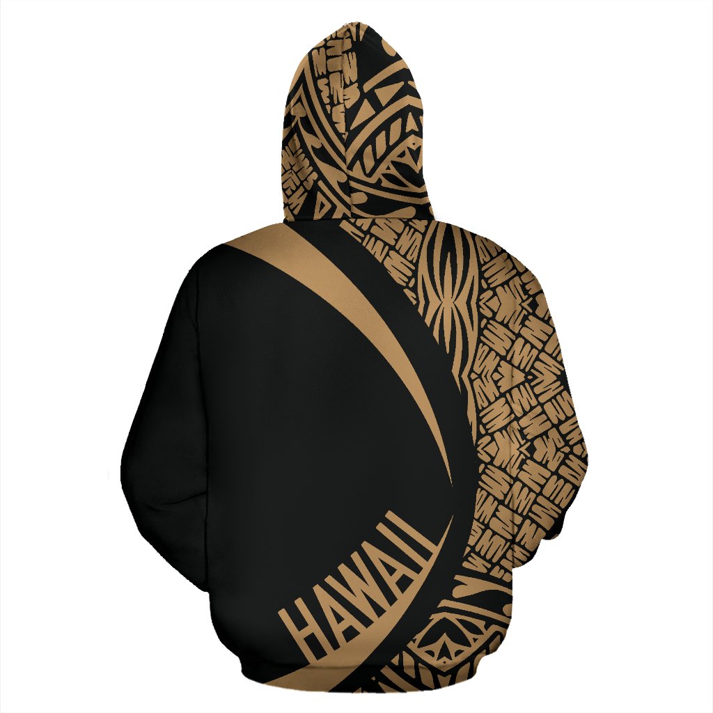 Kanaka Polynesian Zip up Hoodie Tribal Circle Style Golden Color - Polynesian Pride