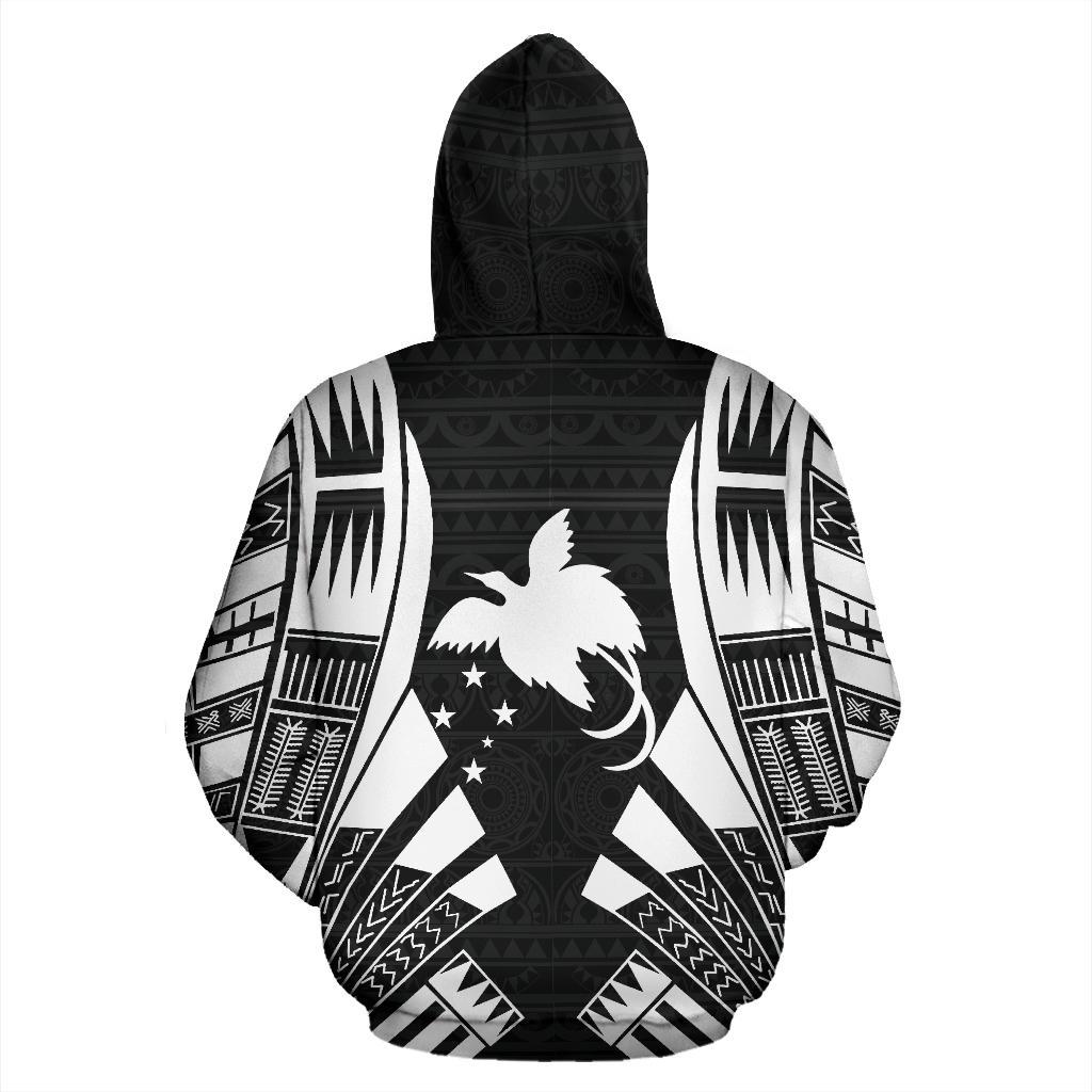 Papua New Guinea Polynesian All Over Zip up Hoodie White Tattoo - Polynesian Pride