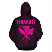 Polynesian Fish Hook Kanaka Map of Hawaii Hoodie Pink - Polynesian Pride