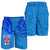 Blue Men Shorts Fiji Rugby Polynesian Waves Style - Polynesian Pride