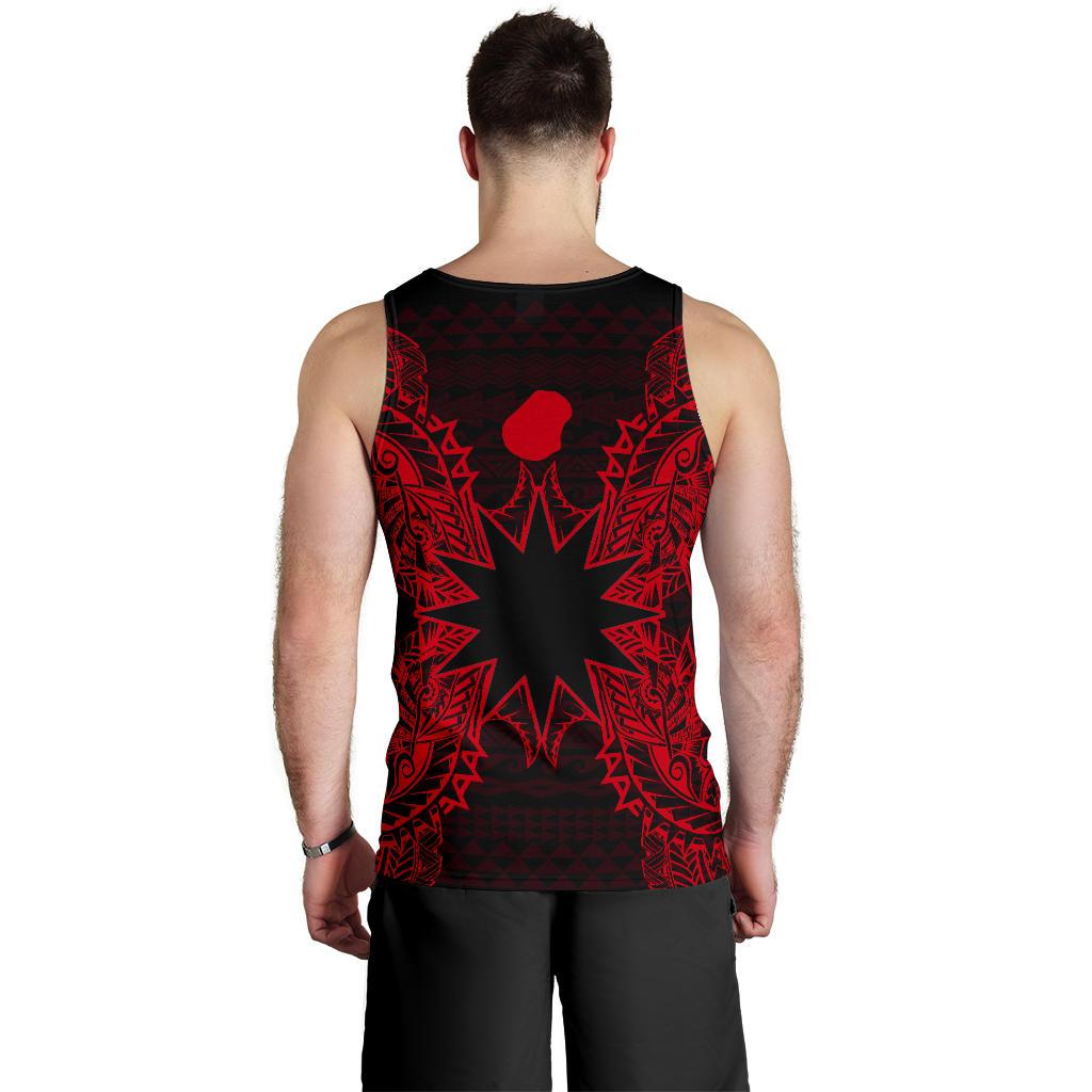 Nauru Polynesian Men Tank Top Map Red - Polynesian Pride