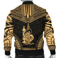 New Caledonia Polynesian Chief Men's Bomber Jacket - Gold Version - Polynesian Pride