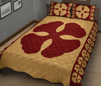 Hawaiian Quilt Pattern Pearl Quilt Bed Set - Polynesian Pride