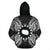 Cook Islands Polynesian All Over Zip up Hoodie Map Black - Polynesian Pride