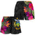 Solomon Islands All Over Print Women's Shorts - Polynesian Hibiscus Pattern Women Black - Polynesian Pride