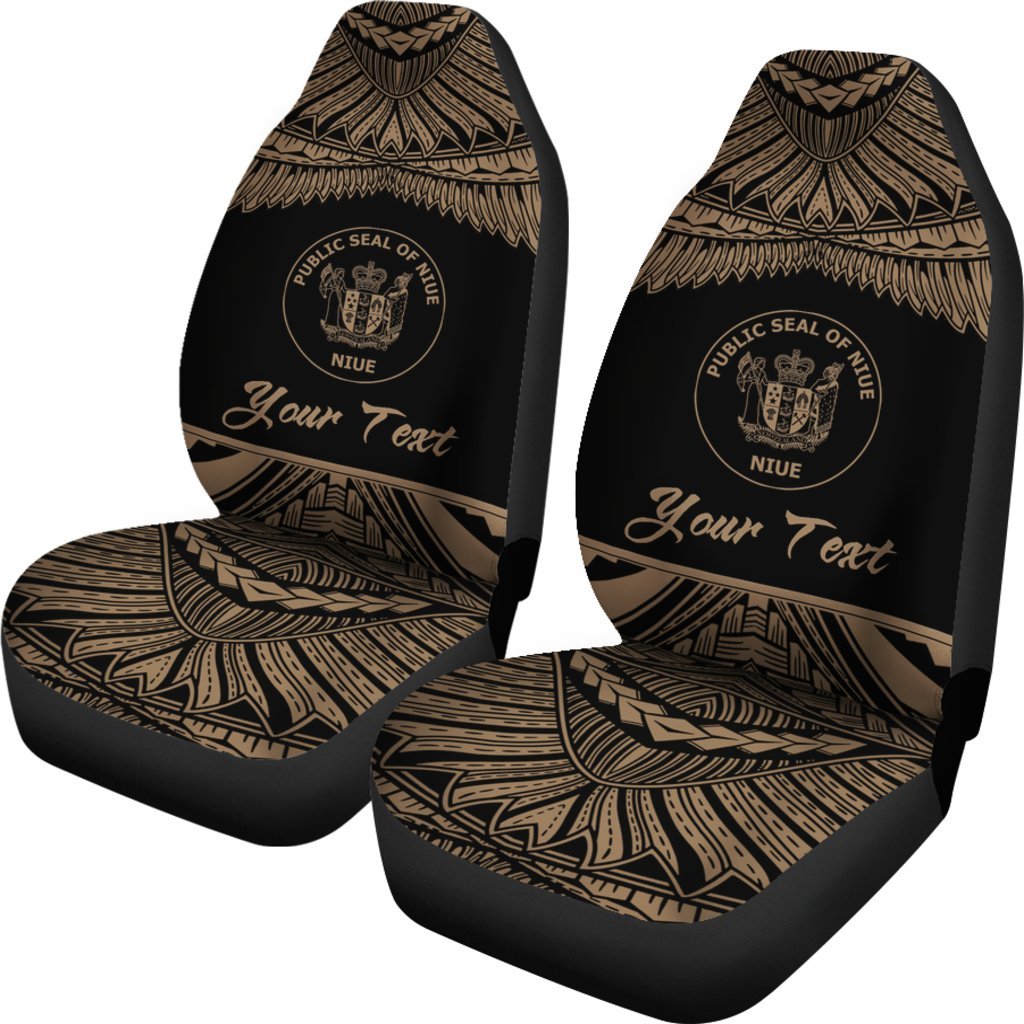 Niue Polynesian Custom Personalised Peisonalised Car Seat Covers - Pride Gold Version - Polynesian Pride