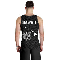 Hawaii Kakau Polynesian Turtle Map Men's Tank Top - White - Polynesian Pride