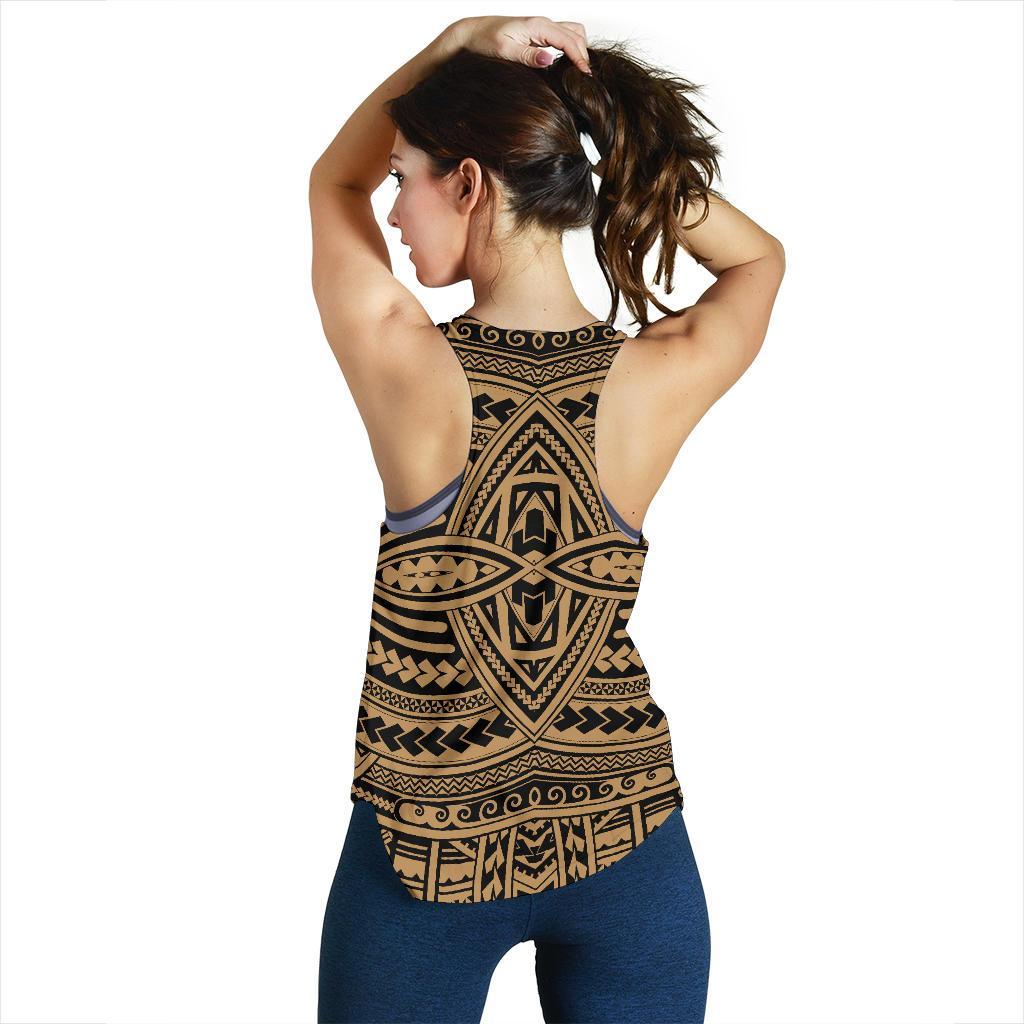 Polynesian Seamless Gold Women's Racerback Tank Top - Polynesian Pride