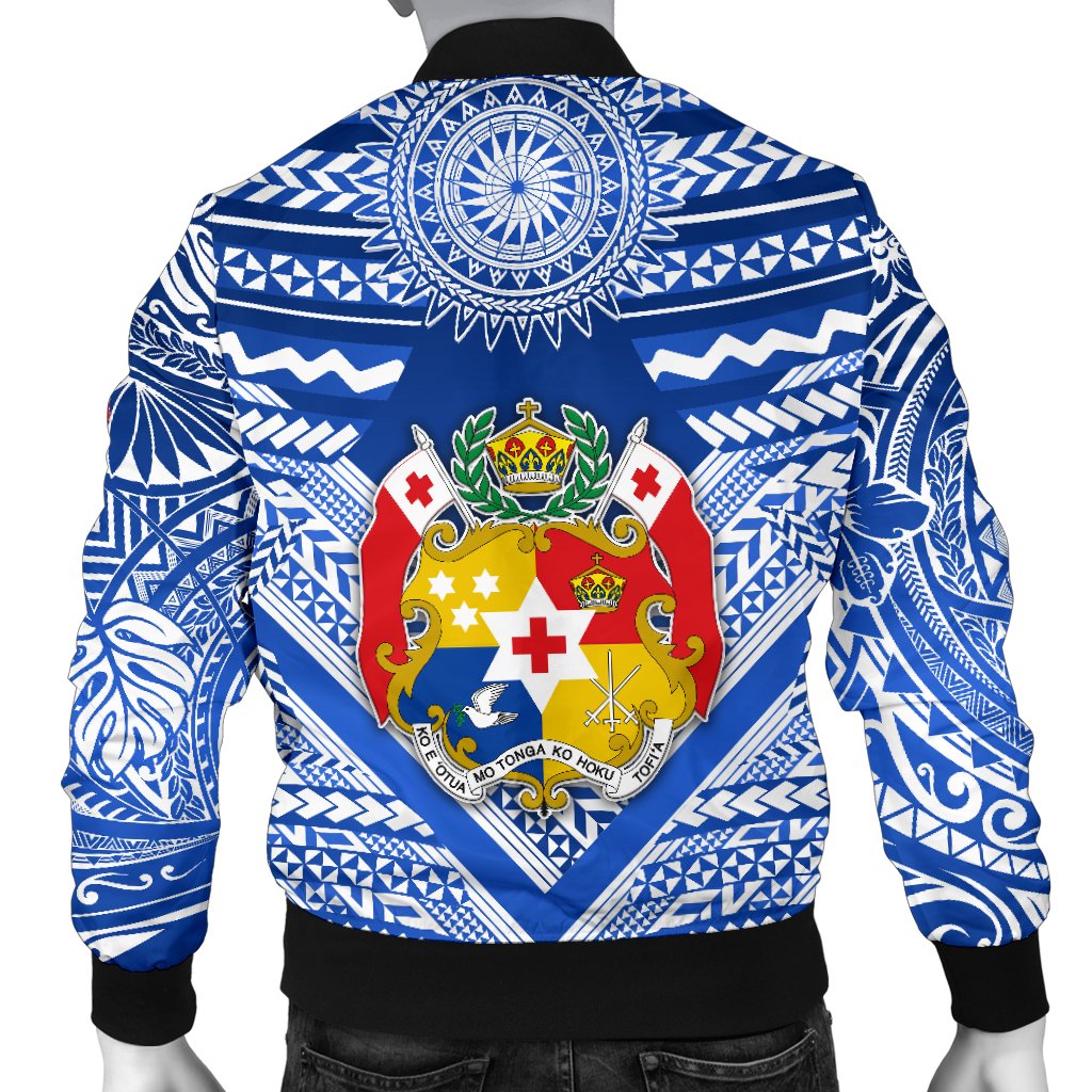 Mate Ma'a Tonga Rugby Men's Bomber Jacket Polynesian Creative Style - Blue - Polynesian Pride