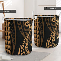 Hawaii Kakau Gold Polynesian Laundry Basket AH - Polynesian Pride