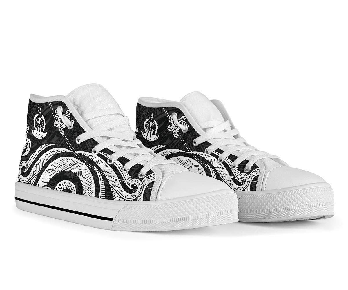 Vanuatu High Top Canvas Shoes - White Tentacle Turtle - Polynesian Pride
