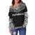 Tuvalu Polynesian Chief Women's Off Shoulder Sweater - Black Version - Polynesian Pride