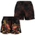 Samoa Polynesian Women's Shorts - Turtle With Blooming Hibiscus Gold - Polynesian Pride