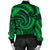 New Zealand Maori Mangopare Women Bomber Jacket Polynesian - Green - Polynesian Pride