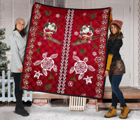 Hawaii Turtle Santa Claus Pattern Christmas Premium Quilt - San Style - AH - Polynesian Pride