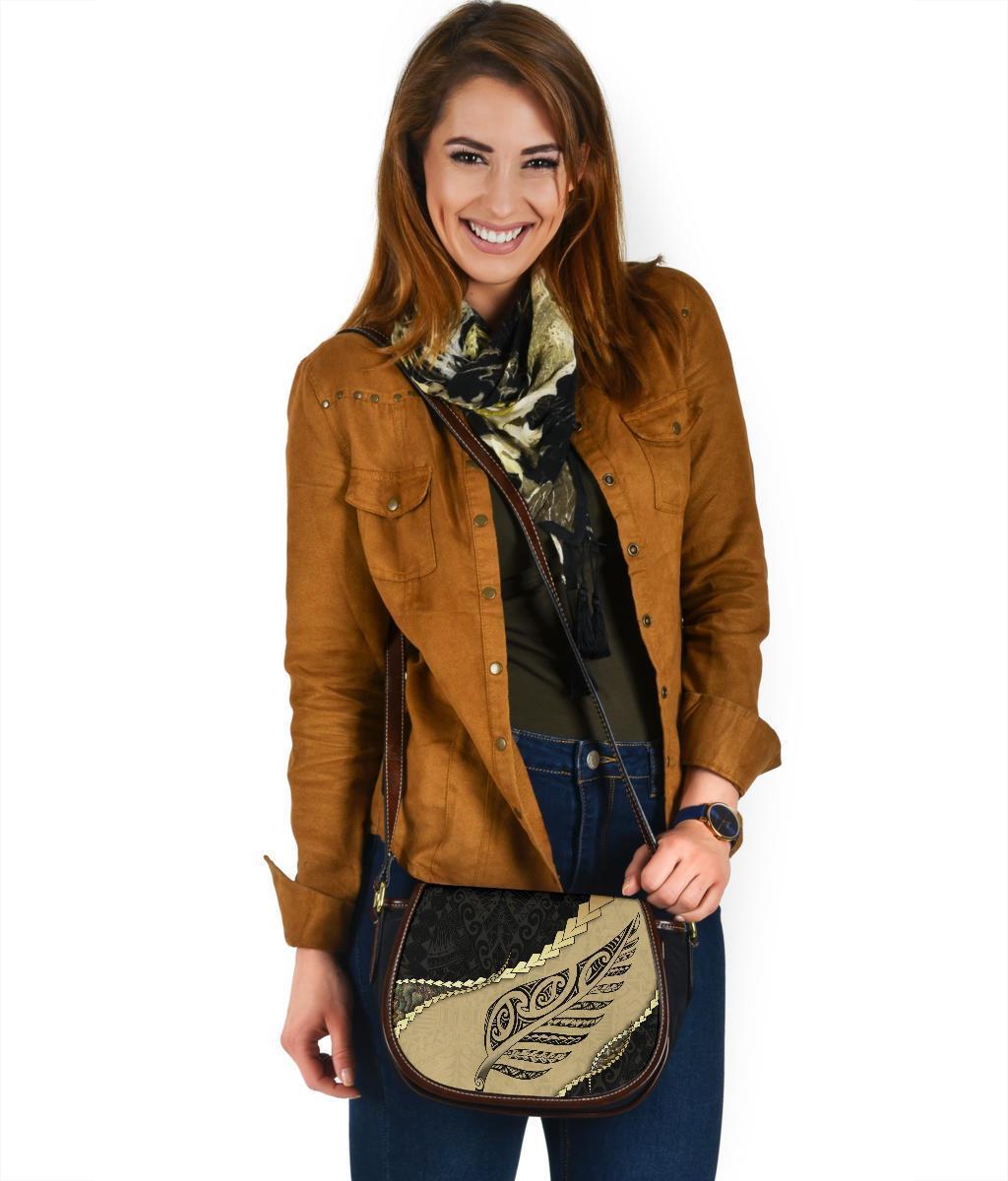 Paua Shell, Maori Silver Fern Saddle Bag - Polynesian Pride