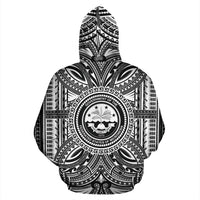 Federated States of Micronesia ll Over Hoodie Federated States of Micronesia Coat of rms Polynesian White Black - Polynesian Pride
