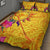 Polynesian Quilt Bed Sets - Hawaii Kanaka Maoli & Flowers with Polynesian Patterns Yellow - Polynesian Pride