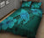 Hawaiian Whale Swim Hibiscus Polynesian Quilt Bedding Set - Turquoise - Polynesian Pride