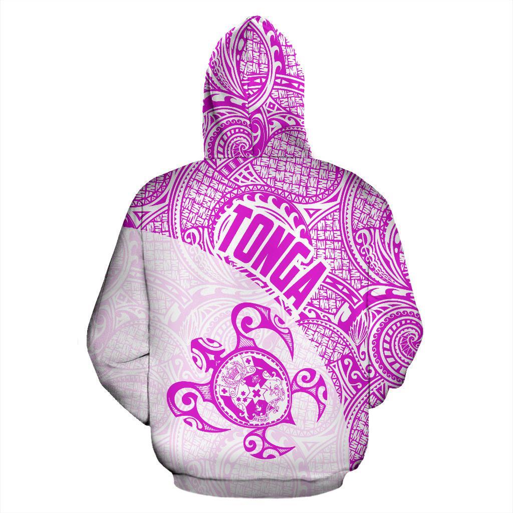 Tonga Zip up Hoodie Tonga TurCoat of Arms In Turtle Polynesian Tattoo 080 - Polynesian Pride