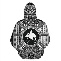 Papua New Guinea 1 ll Over Hoodie Papua New Guinea 1 Coat of rms Polynesian White Black - Polynesian Pride