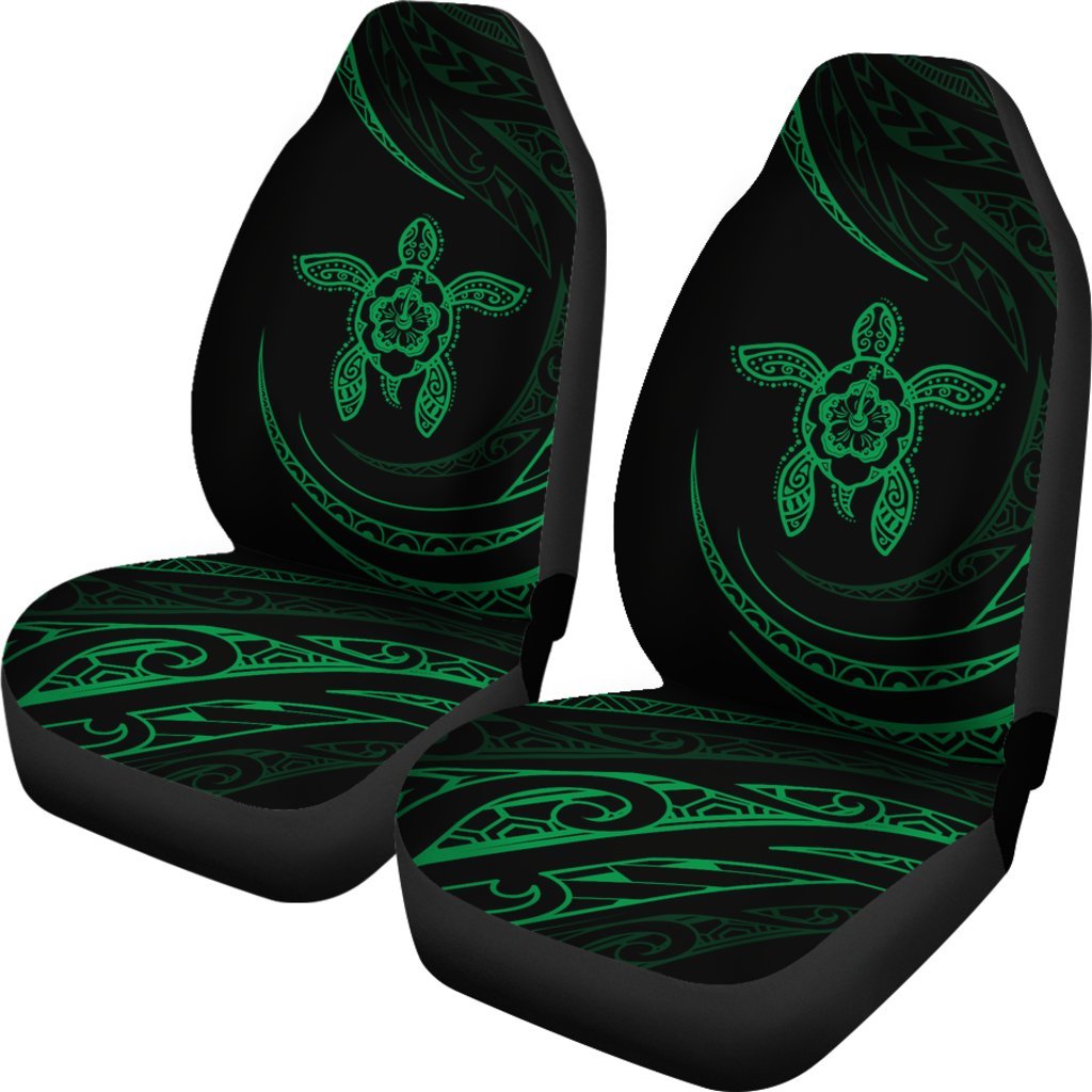 Hawaii Hawaii Turtle Hibiscus Car Seat Covers - Green - Frida Style Universal Fit Green - Polynesian Pride