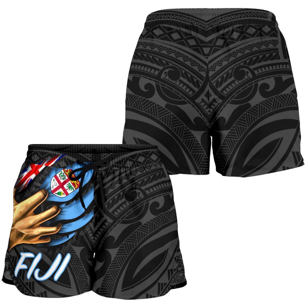 Fiji women's Shorts - Fiji In Me (Black) - Polynesian Pride