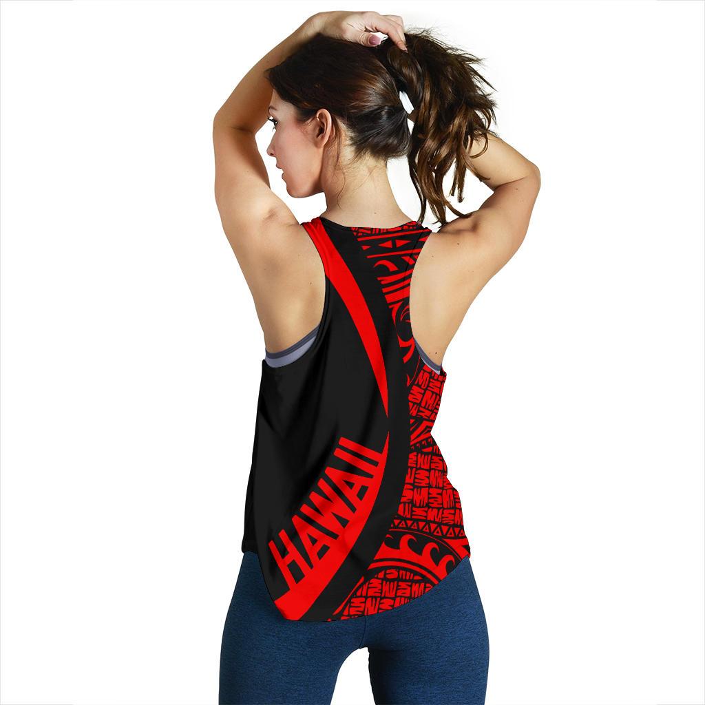 Kanaka Hawaii Map Red Polynesian Women's Racerback Tank - Polynesian Pride