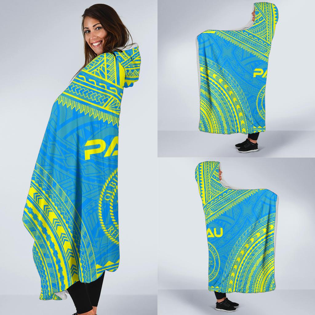 Palau Flag Polynesian Chief Hooded Blanket - Polynesian Pride