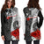 Tahiti Polynesian Hoodie Dress - Coat Of Arm With Hibiscus White - Polynesian Pride