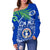 Northern Mariana Islands Rugby Off Shoulder Sweater Coconut Leaves - CNMI - Polynesian Pride