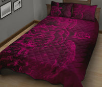 Hawaii Sea Turtle Water Color Travel Galaxy Quilt Bed Set - AH - Pink - Polynesian Pride