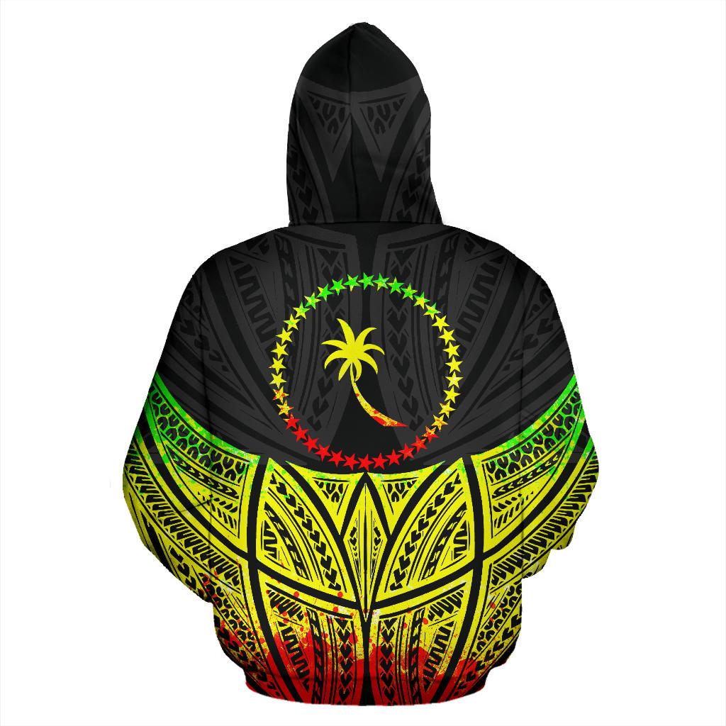 Chuuk Polynesian Zip up Hoodie Reggae Pride Map and Seal - Polynesian Pride