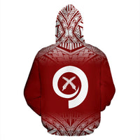 Vanuatu Polynesian Zip up Hoodie Red Fog - Polynesian Pride