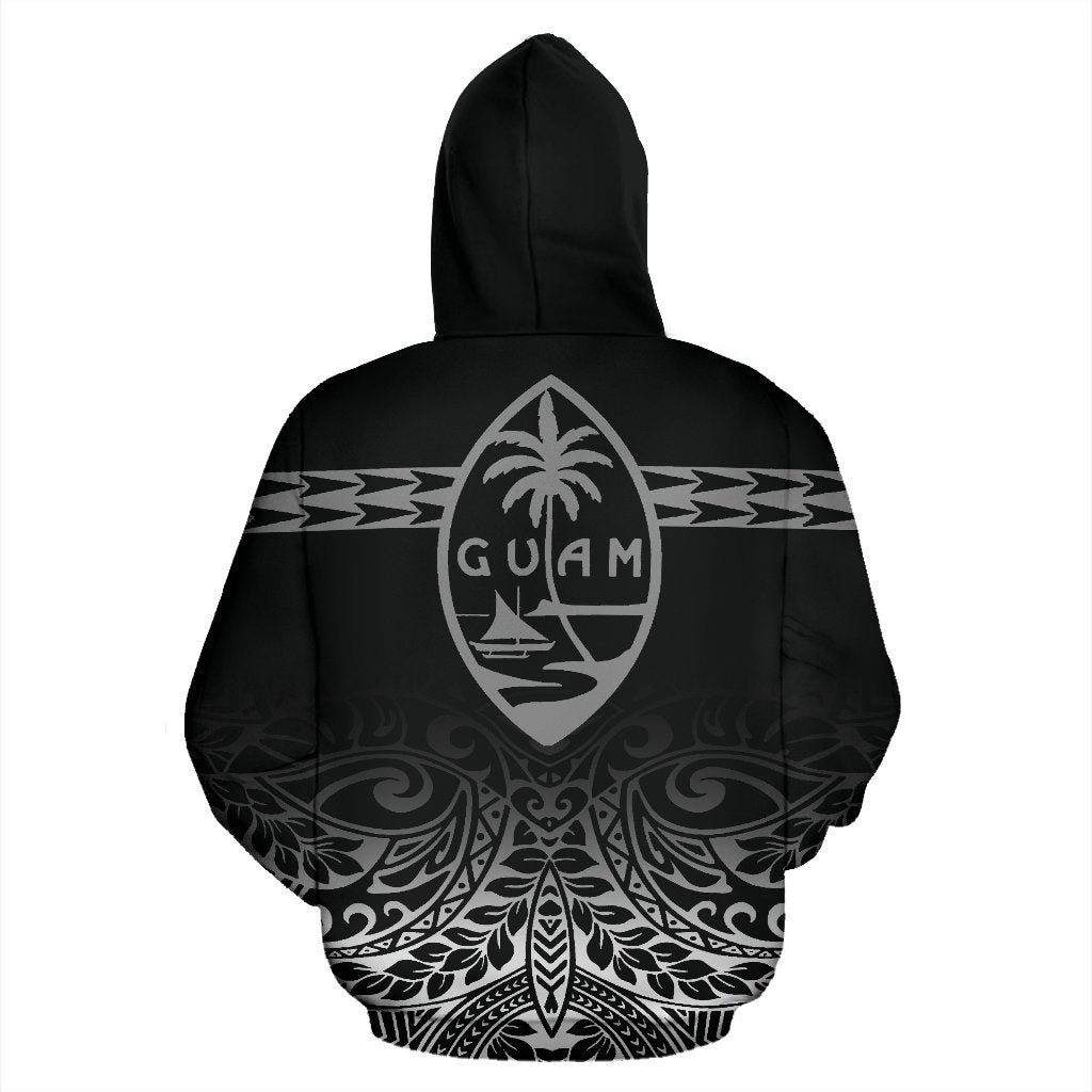 Guam All Over Zip up Hoodie Polynesian Fog - Polynesian Pride