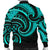 New Zealand Maori Mangopare Men Bomber Jacket Polynesian - Turquoise - Polynesian Pride