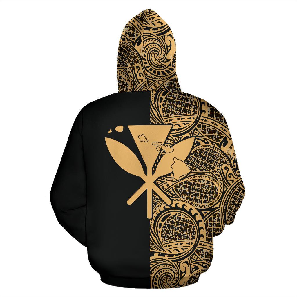 Hawaii Kanaka Polynesian Hoodie The Half Gold - Polynesian Pride
