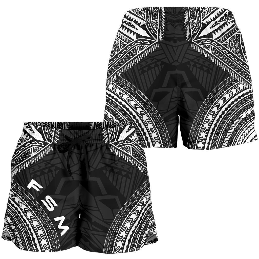 Federated States Of Micronesia Women's Shorts - Polynesian Chief Black Version - Polynesian Pride