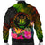 Niue Polynesian Personalised Men's Bomber Jacket - Hibiscus and Banana Leaves - Polynesian Pride