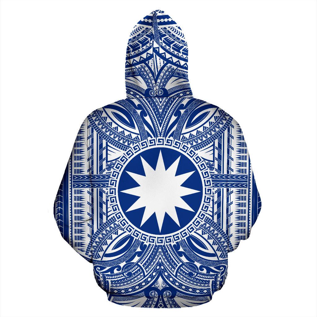 Nauru ll Over Hoodie Nauru Coat of rms Polynesian Flag Color - Polynesian Pride