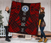Northern Mariana Islands Premium Quilt - Northern Mariana Islands Seal Polynesian Red Tattoo - Polynesian Pride